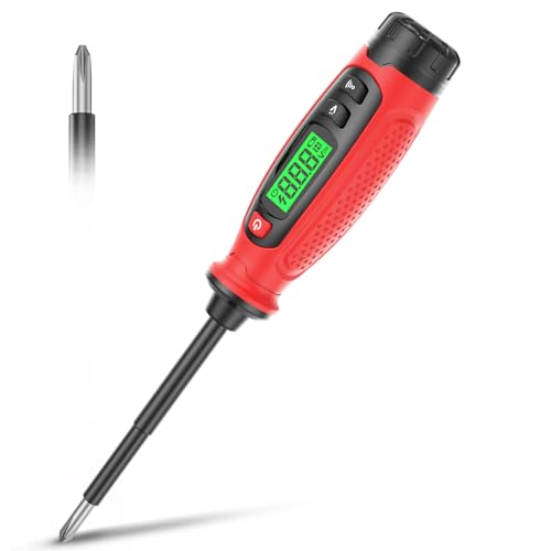 KAIWEETS 2-in-1 Voltage Tester Screwdriver, 3–500V AC Contact Voltage Measurement & Non-Contact Detector Pen, Phillips Head, LCD Display, Live Wire Finder, Continuity Test for Outlet & Circuit, KTS01