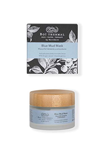 Boí Thermal Blue Mud Mask. Mascarilla Facial Hidratante y Antioxidante. Mejora Elasticidad Y Luminosidad. Pieles Normales Y Secas. Cosmética Natural Y Vegana. Apto Pieles Sensibles. 50 ml