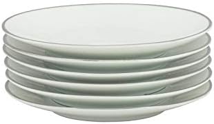 Silver Line Bread Butter Plate Set Of 6 Banded Formal Round Porcelain Piece