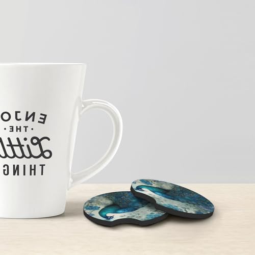 Porta vasos para carro 2 piezas diseño Peacock universal miniatura 3