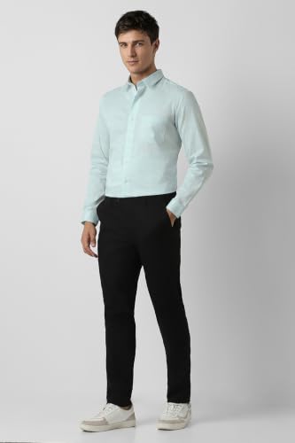 Image of Peter England Men's Slim Fit Full Sleeve Pin-Striped Formal Shirt | Cotton-Rich | Wonder Fabric | Pin Point Oxford