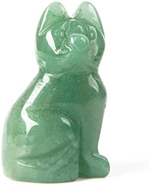 YGLINE Carved Green Aventurine Gemstone Peace Angel Pocket Guardian AngelHealing Statue 2 inch