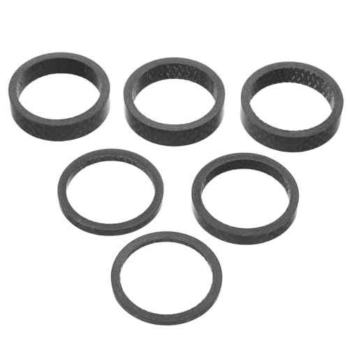 balacoo 6PCS Carbon Fiber Bicycle Headset Spacers for Mountain and Road Bikes Lightweight Durable Handlebar Stem Replacement Washers Assorted for Easy Installation