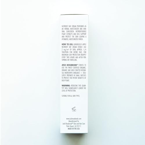 Josh Rosebrook Nutrient Day Cream - Regenerating Facial Moisturizer, High Protection Broad Spectrum Sunscreen SPF 30, Reef Safe - 30mL - 1.0 Oz