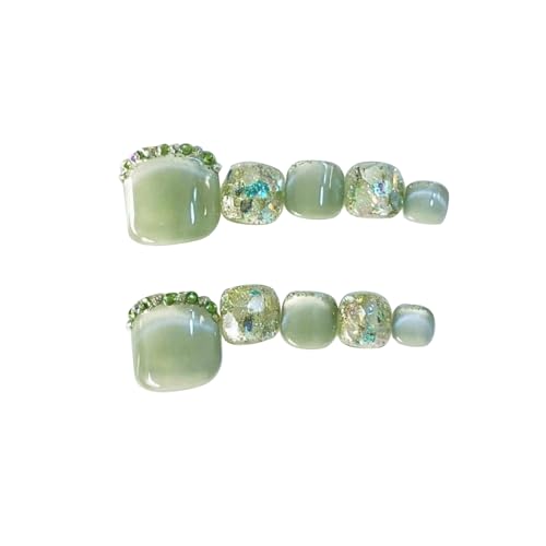 BIBII Nails ハンドメイド フットネイルカバー フェイクネイル 3Dネイル 花柄 春夏 韓国ファッション 10枚入 猫目マグネット 足の爪にフィットする100%手作り 再利用可能 光沢感 かわいい シンプル おしゃれ 成人式セレモニー、入学式、卒