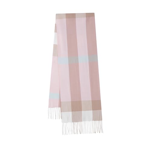 CALVIN & OLIVIA Super Soft Cashmere-Like Touch Lightweight Scarf – Cozy Winter Accessory & Perfect Holiday Gift for Men & Women - Pink White Check - Thumbnail 2
