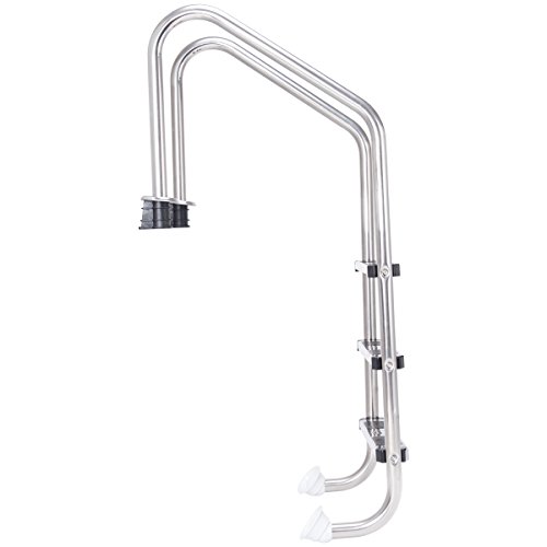 Goplus Swimming Pool Ladder for In Ground Pools Heavy Duty 3-Step Stainless Steel Pool Step Ladder with Easy Mount Legs, Weight Capability 330 lbs