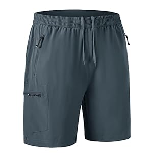 JHMORP Men’s Hiking Shorts Lightweight Quick Dry Stretch Outdoor Sports Work Shorts with 4 Zippered Pockets