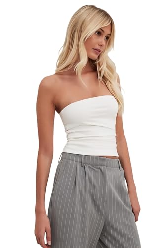 Image of SIGHTBOMB Seamless Double Layer Ultra Ultra Soft Bandeau SOFTLINE Cuddle Off Shoulder Tops for Women Tshirt