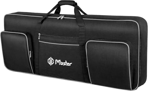 GIG Master Heavy Padded Keyboard Bag/Cover/Case for Yamaha PSR-I300, I400, I500 61 Keys Keyboard with Dust Cover & Double Pocket(Black & Grey)