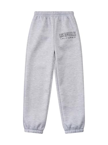 Unisex Kids Fleece Sweatpants Elastic Waistband Letters Printed Pants Jogger Trousers with Pockets4
