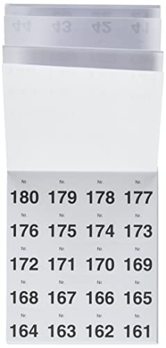 Herlitz Aufklebenummern 1-500 nummeriert selbstklebend weiß geheftet auf Block 25Blatt à 20 Nummern (1, Aufklebenummern 1-500)