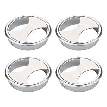 Implemental Table Desk 2 Inch Stainless Steel Desk Cord Cable Hole Cover Computer Wire Cable Organizer Manager Silver(Set of 3 Pcs) (3)-image-40