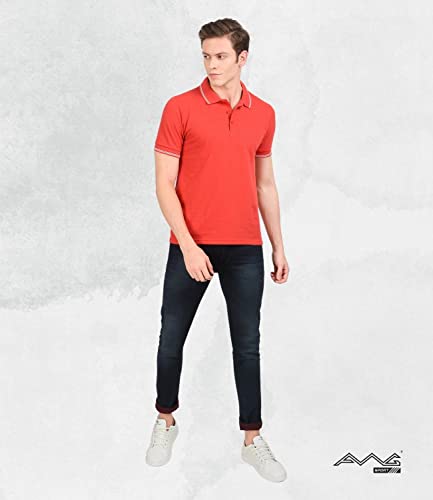 Image of AWG ALL WEATHER GEAR Men's Regular Fit Half Sleeve Cotton Polo T-Shirt Royal