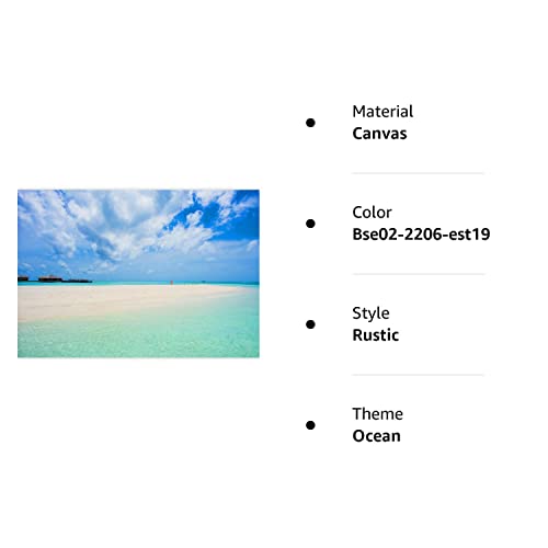 Signwin Removable Wall Sticker/Wall Mural Vibrant Blue Sky & Teal Ocean Paradise Nature Wilderness Photography Realism Decorative Landscape Rustic For Living Room, Bedroom, Office - 100X144 #TOP6