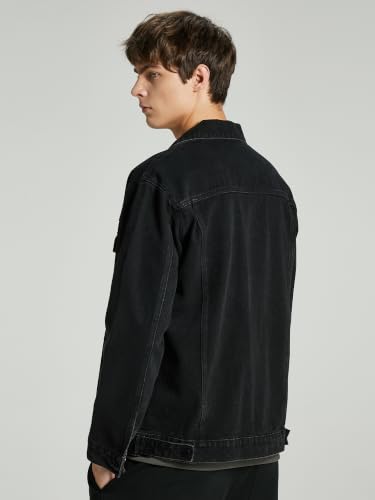Image of Denim Jacket Men Vintage Autumn and Winter Tops Mens Denim Trucker Jacket