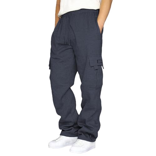 Pantalon de jogging cargo homme décontracté en polyester respirant à cordon