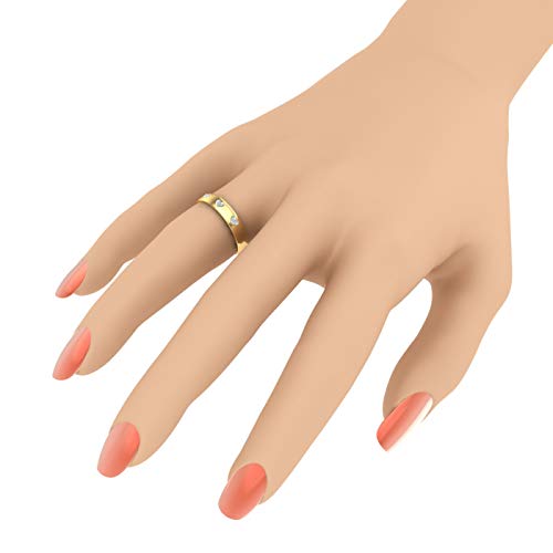 0.03 Carat Diamond Heart Wedding Bands in 10K Solid Gold4