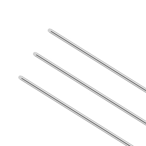 LAVMHAB Edelstahlstäbe, Solide Edelstahl Rundstäbe 4mm x 350mm (0,35m), Rundstab 304 Edelstahl Rundstangen für DIY Handwerk Modellauto Flugzeug (3 Stück)