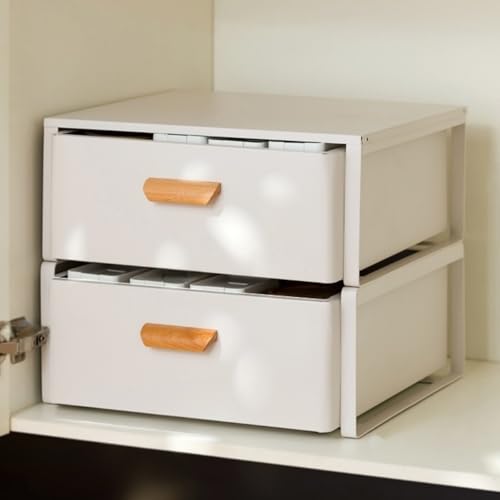 レンジ下スライドテーブル キッチン 家電下ラック 引き出し付き トースターラック 収納ケース レンジ台 キッチン収納 下収納 小物収納 省スペース 完成品 (2段幅40cm,ホワイト)