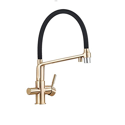 Filtre de robinets d'eau pure orientable mitigeur cuisine chrome or - 2