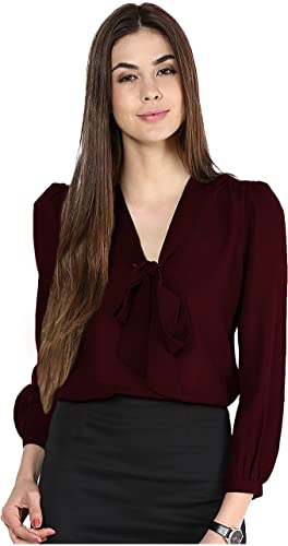Image of Girls Bishop sleeves V-neck tie up top-71