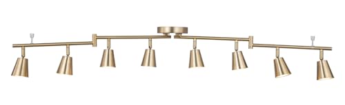 CRAFTRONOS 8 Light LED Track Lighting Kit, Matte Brass Adjustable with Moden Flush Mount Ceiling...
