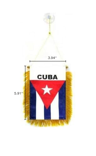 Image of AZ FLAG Cuba mini Banner 6'' x 4'' - Cuban PENNANT 15 x 10 cm - mini Banners 4x6 inch suction cup hanger