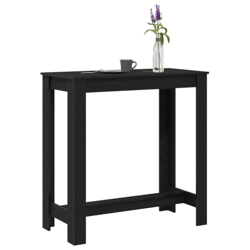 vidaXL Table de Bar Chêne Noir 102 x 50 x 103,5 cm Bois d'ingénierie, Table à Manger rectangulaire Moderne, Bar Haut, Meuble Chic pour Famille, Durable,...