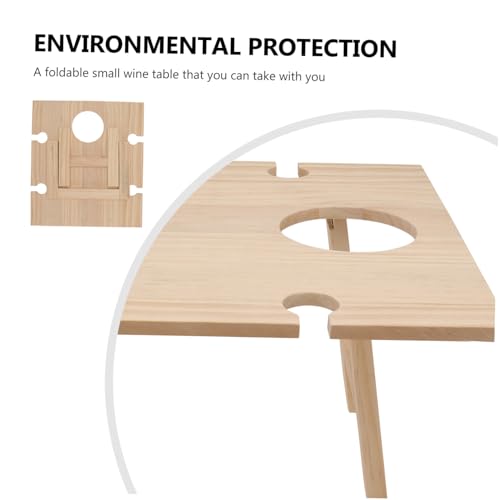 Table pliable extérieure en bois anti-renversement pour verre - 6