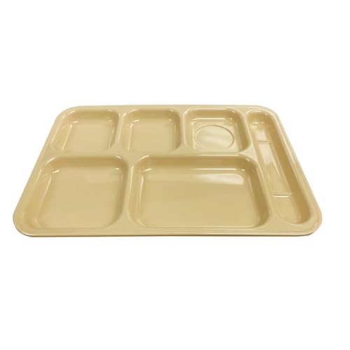 FSE ML802T Tray, 14-1/2"W x 10"D x 7/8"H, Right Hand (6) Compartment, tan, Melamine, NSF, Pack of 12