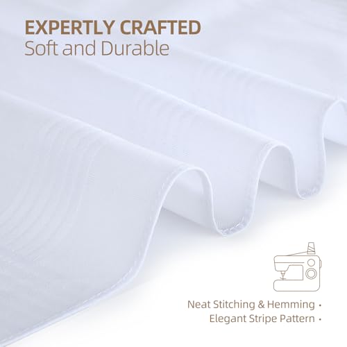 Ohuhu Stofftaschentücher Herren, Taschentücher Stoff 100% Baumwolle, Maschinenwaschbar Weißes Herrentaschentücher, Taschentücher Herren Geschenk, 40 cm x 40 cm