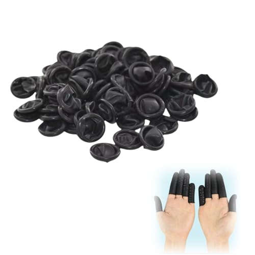 KEMUZ Fundas para Dedos Desechables 150 Unidades - Protector Antiestático para Electrónica, Manicura y Cocina | Guantes de Dedo de Látex sin Polvo, Hipoalergénicos y Reutilizables