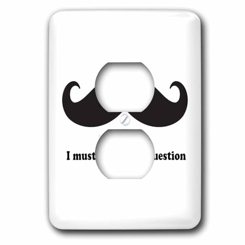 2 Prise Multicolore plaque décorative murale interrupteur design moustache 3dRose LSP_107316_6