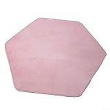 Hexagon Kinder-Spielzeltmatte, 140 x 120 cm, weicher Plüschteppich für Baby-Krabbeln, Kinderspielbereich, Schlaf- oder Kinderzimmer, Bodendekoration, vielseitig einsetzbar als Wohnzimmer (Rosa)