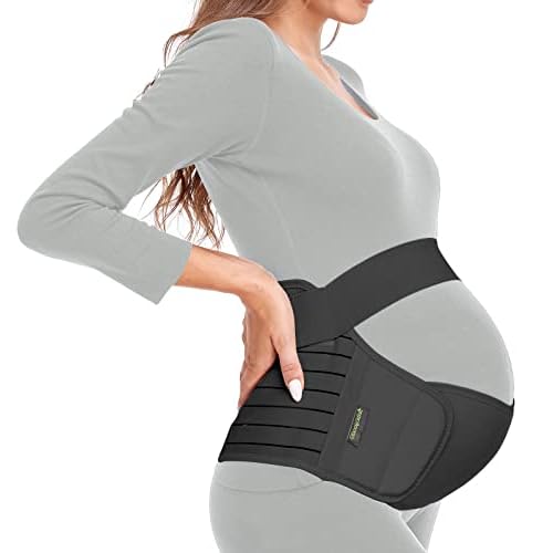 ChongErfei Maternity Belt, Pregnancy 3 in 1 Support Belt for Back/Pelvic/Hip Pain, Maternity Band Belly Support for Pregnancy Belly Support Band (M: Fit Ab 35.5″-47.3″, Black)