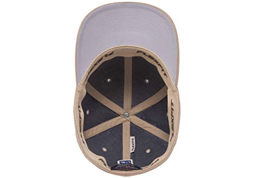 Flexfit Men's Wooly Combed Twill Fitted Baseball Cap, Khaki, Small-Medium