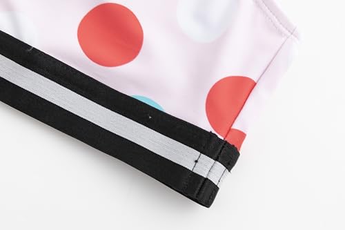 Image of LIZENS Girls Two Piece Polka Dots Swimwear 2-12Years Bikini Set One Shoulder Beach Bathing Suit for Kids Swimsuit