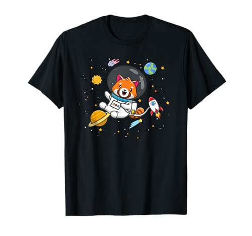 Cute Kawaii Kids Space Red Panda Lover Camiseta