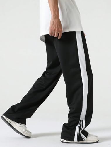 Image of BE SAVAGE Trendy Side Zip Baggy Track Pants for Men | Joggers | Gym Wear | Casual & Street Style Trackpants | Relaxed Fit with Zipper Pockets