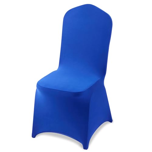 Image of VEVOR Chair Covers, Polyester Spandex Chair Cover, Stretch Slipcovers for Wedding Party Dining Banquet Flat-Front Chair Covers (Royal Blue-a, 50PCS)
