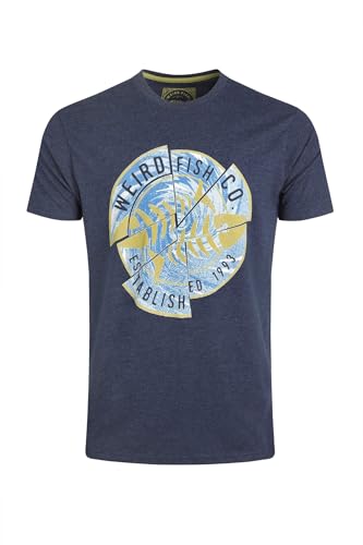 Weird Fish Vortex Front Print Graphic T-Shirt Dark Blue Size M