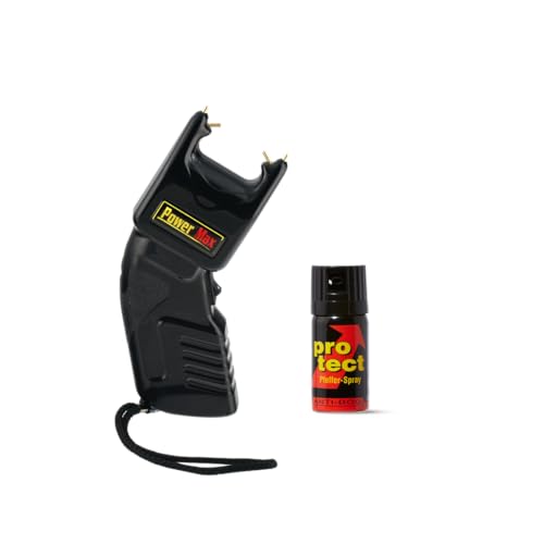 Protect Pfefferspray Anti-Dog + Elektroschocker Power Max 500.000 V Stun Gun zugelassen in Deutschland ESP Euro Security Products Taser mit 2X 9 V Batterien (40ml Breitstrahl + Elektroschocker)