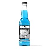 One(1) Single Bottle - Jones Soda Co. Blue Bubblegum Soda Flavor | 100% Cane Sugar Soda | Craft Soda Pop | Soda Soft Drinks | Glass Bottle Soda