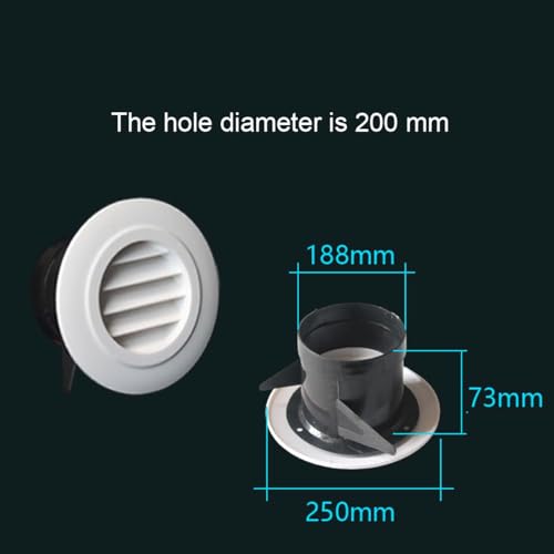 Grille de ventilation ronde pour bouche d'extraction murale et conduit 200mm - 3