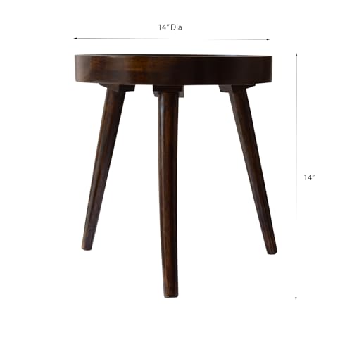 Image of THE URBAN STORE Side Table, End Table, Night Stand Wooden Walnut Color 14 inchx14 inchx14 inch Pack of One French Country Style Elegantly Hand Crafted for Home and Office Decor TUSTB11