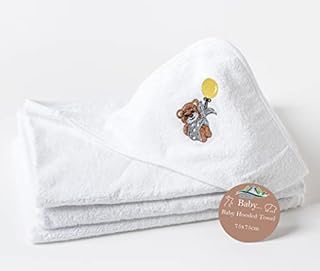 Soft White Panda Embroidered Baby Hooded Towel for Newborns Highly Durable Baby Hooded Bath Time Towel 100% Cotton Baby Gift