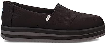 TOMS Women's Alpargata Midform Loafer Flat, Black Canvas, 8 | Image 1