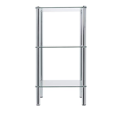 axentia Bathroom Shelf Silver Transparent Approx. 40 x 77 x 30 cm, Silver, Transparent, ca. 40 x 77 x 30 cm - Image 4