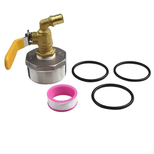 Oniissy Robinet de sortie de rechange en acier inoxydable et cuivre pour bidons d'huile et d'eau de 200 L - 1 robinet de valve d'huile + 3 joints toriques